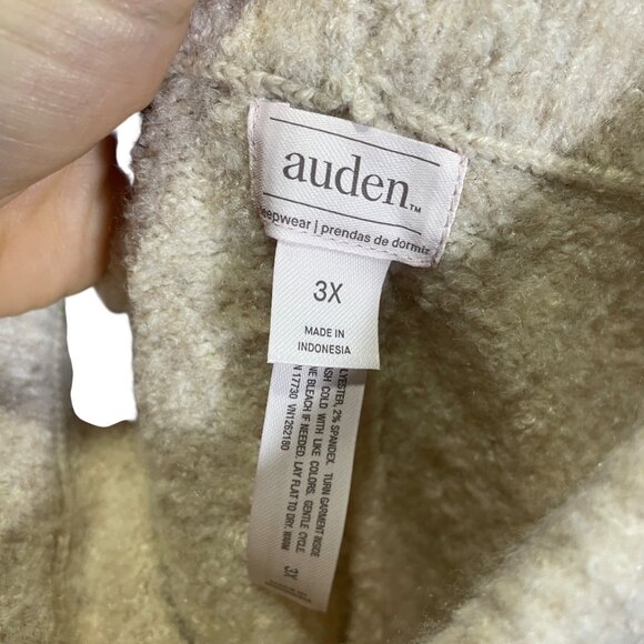 Auden Womens 3X Oatmeal Fleece Lounge Pants Relaxed Drawstring - Picture 3 of 5